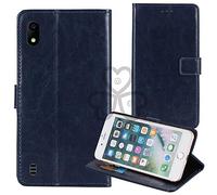 TienJueShi Bleu Fonce Flip Retro Support à Rabat Cuir Housse Coque pour Konrow Easy 5 5 inch Étui Cas Couverture Protecteur Case Portefeuille Cover