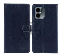 TienJueShi Bleu Fonce Flip Retro Support à Rabat Cuir Housse Coque pour SPC Discovery 2 SE 6.5 inch Étui Cas Couverture Protecteur Case Portefeuille Cover