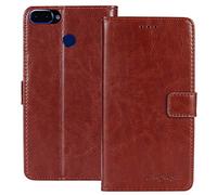 TienJueShi Brun Flip Retro Support à Rabat Cuir Housse Coque pour Energizer P600S 5.9 inch Étui Cas Couverture Protecteur Case Portefeuille Cover