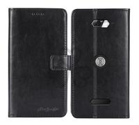 TienJueShi Classique Coque Antichoc en cuir PU Cover Case Housse pour Crosscall CORE Z5 6.08 inch Étui Couverture Noir