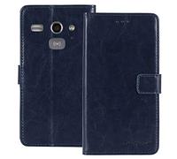 TienJueShi Dark Blau Flip Premium Retro Business Book Stand Cuir Housse Coque Etui Cas Couverture Protecteur Case Cover Skin pour Doro Liberto 820 Mini 4 inch