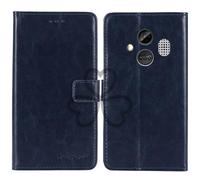 TienJueShi Dark Blue Book Stand Retro Business Flip Leather Protector Phone Case Cover Etui Wallet for artfone A400 4G 2.4 inch