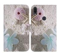 TienJueShi Etoile de mer Black Book-Stand Cuir Housse Coque Etui Cas Couverture Protecteur Case Cover TPU Silicone pour ASUS Zenfone Max Pro M1 ZB601KL 6 inch