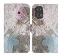 TienJueShi Etoile de mer Support à Rabat Coque Étui Couverture Protecteur Housse Case Portefeuille Cover Cas Cuir AGM H Max 6.56 inch