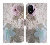 TienJueShi Etoile de mer Support à Rabat Coque Étui Couverture Protecteur Housse Case Portefeuille Cover Cas Cuir TCL K70 SE 6.6 inch