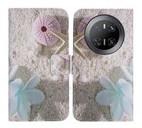 TienJueShi Etoile de mer Support à Rabat Coque Étui TPU Silicone Couverture Protecteur Housse Case Portefeuille Cover Cuir pour Huawei Mate 70 Pro+ 6.7 inch