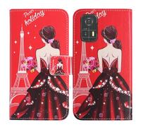 TienJueShi Goddess Support à Rabat Coque Étui Couverture Protecteur Housse Case Portefeuille Cover Cas Cuir AGM H Max 6.56 inch