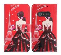 TienJueShi Goddess Support à Rabat Coque Étui Couverture Protecteur Housse pour Doro 5860 5862 2.4 inch Case Portefeuille Cover Cas Cuir