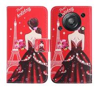 TienJueShi Goddess Support à Rabat Coque Étui TPU Silicone Couverture Protecteur Housse Case Portefeuille Cover Cuir pour Oukitel C60 6.88 inch