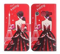 TienJueShi Goddess Support à Rabat Coque Étui TPU Silicone Couverture Protecteur Housse pour Doro 1380 2.4 inch Case Portefeuille Cover Cuir