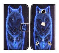 TienJueShi Loup Flip Book-Stand Cuir Housse Coque Etui Cas Couverture Protecteur Case Cover Skin pour Doogee S60 Lite 5.2 inch