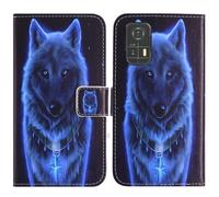 TienJueShi Loup Support à Rabat Coque Étui Couverture Protecteur Housse Case Portefeuille Cover Cas Cuir AGM H Max 6.56 inch
