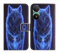 TienJueShi Loup Support à Rabat Coque Étui Couverture Protecteur Housse Case Portefeuille Cover Cas Cuir alcatel 3 (2025) 6.52 inch