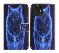 TienJueShi Loup Support à Rabat Coque Étui Couverture Protecteur Housse Case Portefeuille Cover Cas Cuir HOTWAV Note 13 Max 6.8 inch