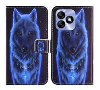 TienJueShi Loup Support à Rabat Coque Étui Couverture Protecteur Housse Case Portefeuille Cover Cas Cuir Wiko T40 6.56 inch