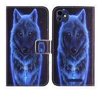 TienJueShi Loup Support à Rabat Coque Étui Couverture Protecteur Housse pour Logicom Le Omega 5.45 inch Case Portefeuille Cover Cas Cuir