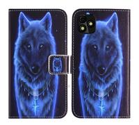 TienJueShi Loup Support à Rabat Coque Étui Couverture Protecteur Housse pour Logicom Link 5 inch Case Portefeuille Cover Cas Cuir