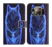 TienJueShi Loup Support à Rabat Coque Étui Couverture Protecteur Housse pour Oukitel WP30 Pro 6.78 inch Case Portefeuille Cover Cas Cuir