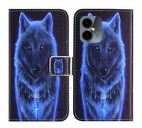 TienJueShi Loup Support à Rabat Coque Étui Couverture Protecteur Housse pour SPC Discovery 2 SE 6.5 inch Case Portefeuille Cover Cas Cuir