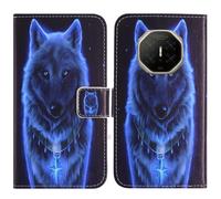 TienJueShi Loup Support à Rabat Coque Étui TPU Silicone Couverture Protecteur Housse Case Portefeuille Cover Cuir pour Doogee S300 Plus Thermal 6.78 inch