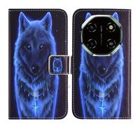 TienJueShi Loup Support à Rabat Coque Étui TPU Silicone Couverture Protecteur Housse Case Portefeuille Cover Cuir pour Blackview Shark 6 6.88 inch