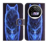 TienJueShi Loup Support à Rabat Coque Étui TPU Silicone Couverture Protecteur Housse Case Portefeuille Cover Cuir pour iiif150 Action A5 Pro 6.88 inch