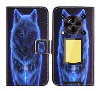 TienJueShi Loup Support à Rabat Coque Étui TPU Silicone Couverture Protecteur Housse Case Portefeuille Cover Cuir pour Oukitel WP56 5G 6.8 inch