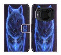 TienJueShi Loup Support à Rabat Coque Étui TPU Silicone Couverture Protecteur Housse pour Blackview bv6200 6.56 inch Case Portefeuille Cover Cuir