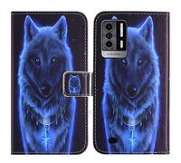 TienJueShi Loup Support à Rabat Coque Étui TPU Silicone Couverture Protecteur Housse pour Oukitel wp27 6.78 inch Case Portefeuille Cover Cuir