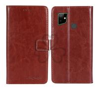 TienJueShi Marron Flip Retro Support à Rabat Cuir Housse Coque Étui Cas Couverture Protecteur Case Portefeuille Cover pour SFR Altice S35 6.56 inch