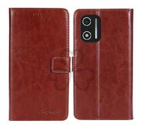 TienJueShi Marron Flip Retro Support à Rabat Cuir Housse Coque Étui Cas Couverture Protecteur Case Portefeuille Cover pour Xgody Android Phone X32 2025 5.5 inch