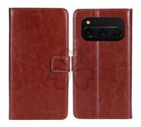 TienJueShi Marron Flip Retro Support à Rabat Cuir Housse Coque Étui Cas Couverture Protecteur Case Portefeuille Cover pour Volla Phone Quintus 6.78 inch