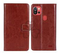 TienJueShi Marron Flip Retro Support à Rabat Cuir Housse Coque pour Danew Konnect 557 5.5 inch Étui Cas Couverture Protecteur Case Portefeuille Cover