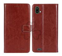 TienJueShi Marron Flip Retro Support à Rabat Cuir Housse Coque pour SFR Altice E54 5.9 inch Étui Cas Couverture Protecteur Case Portefeuille Cover