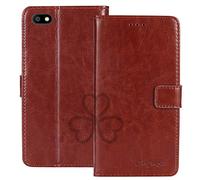 TienJueShi Marron Flip Retro Support à Rabat Cuir Housse Coque pour SFR Altice s24 5 inch Étui Cas Couverture Protecteur Case Portefeuille Cover