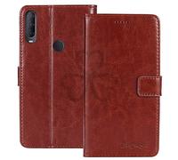 TienJueShi Marron Flip Retro Support à Rabat Cuir Housse Coque pour SFR Altice S43 6.22 inch Étui Cas TPU Silicone Couverture Protecteur Case Portefeuille Cover