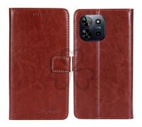 TienJueShi Marron Flip Retro Support à Rabat Cuir Housse Coque pour SPC Discovery 2 6.6 inch Étui Cas Couverture Protecteur Case Portefeuille Cover