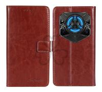 TienJueShi Marron Flip Retro Support à Rabat Cuir TPU Silicone Housse Coque Étui Cas Couverture Protecteur Case Portefeuille Cover pour DOOGEE Blade 20 Play 6.6 inch