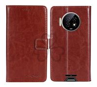 TienJueShi Marron Flip Retro Support à Rabat Cuir TPU Silicone Housse Coque Étui Cas Couverture Protecteur Case Portefeuille Cover pour Energizer Hard Case P28K 6.78 inch