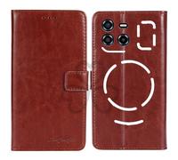 TienJueShi Marron Flip Retro Support à Rabat Cuir TPU Silicone Housse Coque Étui Cas Couverture Protecteur Case Portefeuille Cover pour Doogee Blade GT 6.72 inch