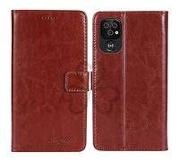 TienJueShi Marron Flip Retro Support à Rabat Cuir TPU Silicone Housse Coque pour Doro 8100 8110 6.008 inch Étui Cas Couverture Protecteur Case Portefeuille Cover