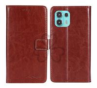 TienJueShi Marron Flip Retro Support à Rabat Cuir TPU Silicone Housse Coque pour Motorola Edge 20 Lite 6.7 inch Étui Cas Couverture Protecteur Case Portefeuille Cover