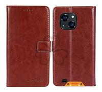 TienJueShi Marron Flip Retro Support à Rabat Cuir TPU Silicone Housse Coque pour Oukitel WP20 Pro 5.93 inch Étui Cas Couverture Protecteur Case Portefeuille Cover