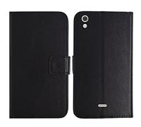 TienJueShi Noir Flip Book-Stand Cuir Housse Coque Etui Cas Couverture Protecteur Case Cover Skin pour SFR STARXTREM 6 5.5 inch