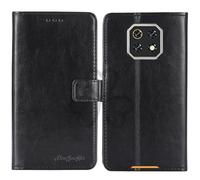 TienJueShi Noir Flip Retro Support à Rabat Cuir Housse Coque Étui Cas Couverture Protecteur Case Portefeuille Cover pour Cubot Kingkong ES 3 6.745 inch