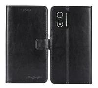 TienJueShi Noir Flip Retro Support à Rabat Cuir Housse Coque Étui Cas Couverture Protecteur Case Portefeuille Cover pour Xgody Android Phone X32 2025 5.5 inch