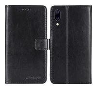 TienJueShi Noir Flip Retro Support à Rabat Cuir Housse Coque pour Konrow Sky 55 5.5 inch Étui Cas Couverture Protecteur Case Portefeuille Cover