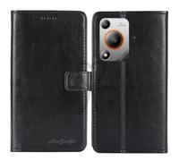 TienJueShi Noir Flip Retro Support à Rabat Cuir TPU Silicone Housse Coque Étui Cas Couverture Protecteur Case Portefeuille Cover pour Oscal Marine 1 6.56 inch