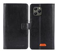 TienJueShi Noir Flip Retro Support à Rabat Cuir TPU Silicone Housse Coque pour blackview Bv5300 Plus 6.1 inch Étui Cas Couverture Protecteur Case Portefeuille Cover