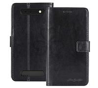 TienJueShi Noir Flip Retro Support à Rabat Cuir TPU Silicone Housse Coque pour Cubot Kingkong Mini 2 4 inch Étui Cas Couverture Protecteur Case Portefeuille Cover